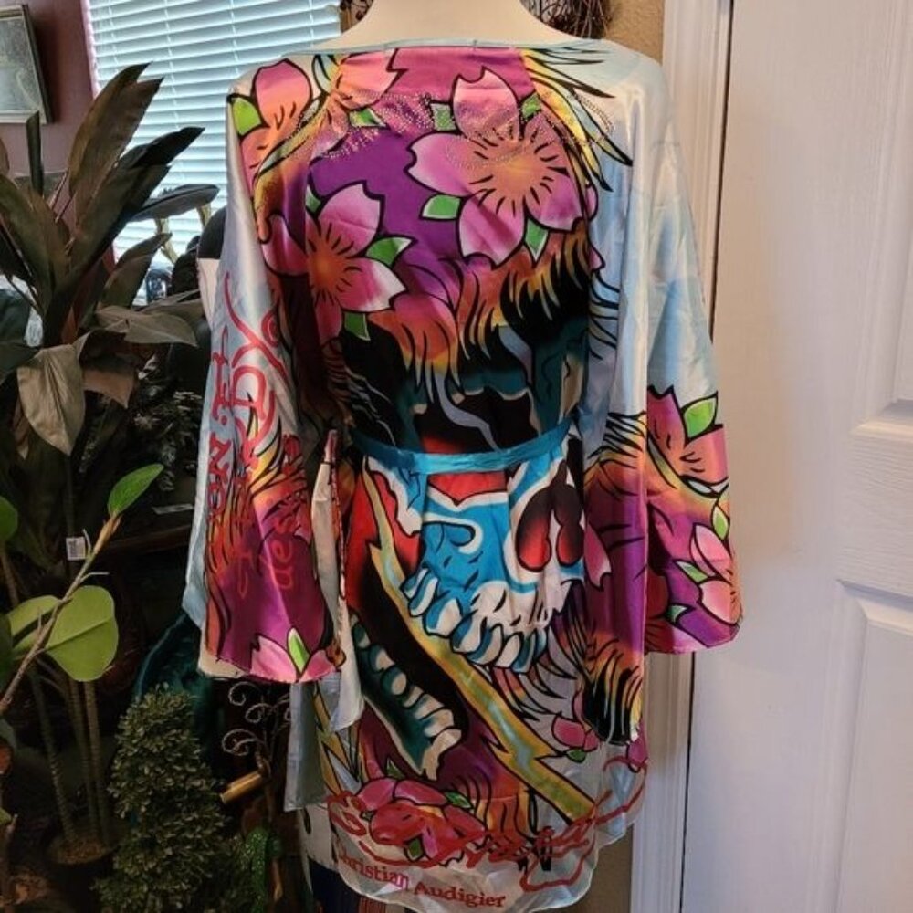 Women's Ed Hardy kimono style dress sexy rocker small rocker small - Picture 9 of 13